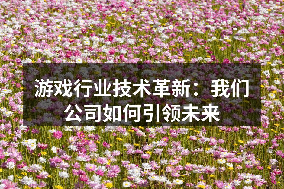 游戏行业技术革新：我们公司如何引领未来