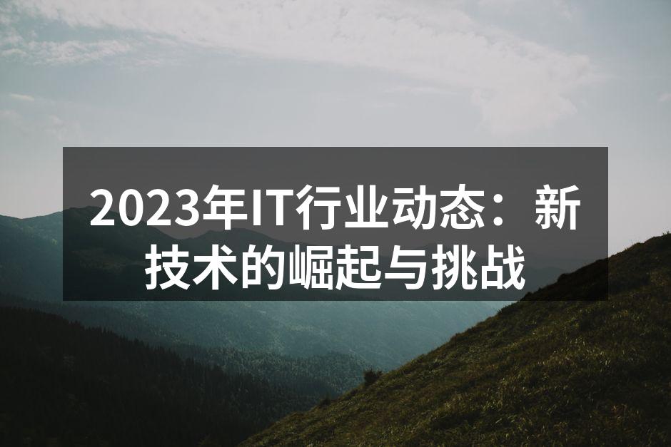 2023年IT行业动态：新技术的崛起与挑